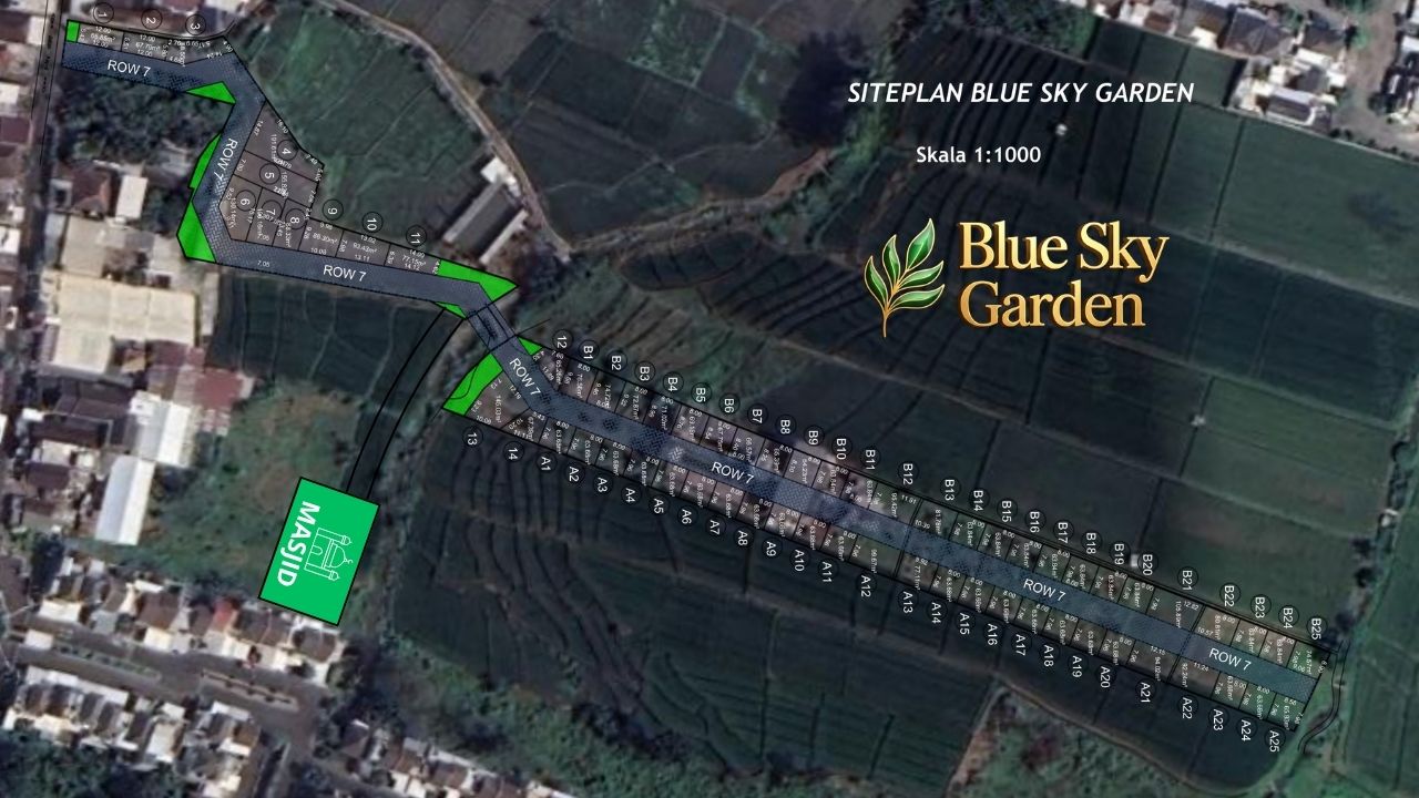 Siteplan rukos eksklusif Blue Sky Garden Malang